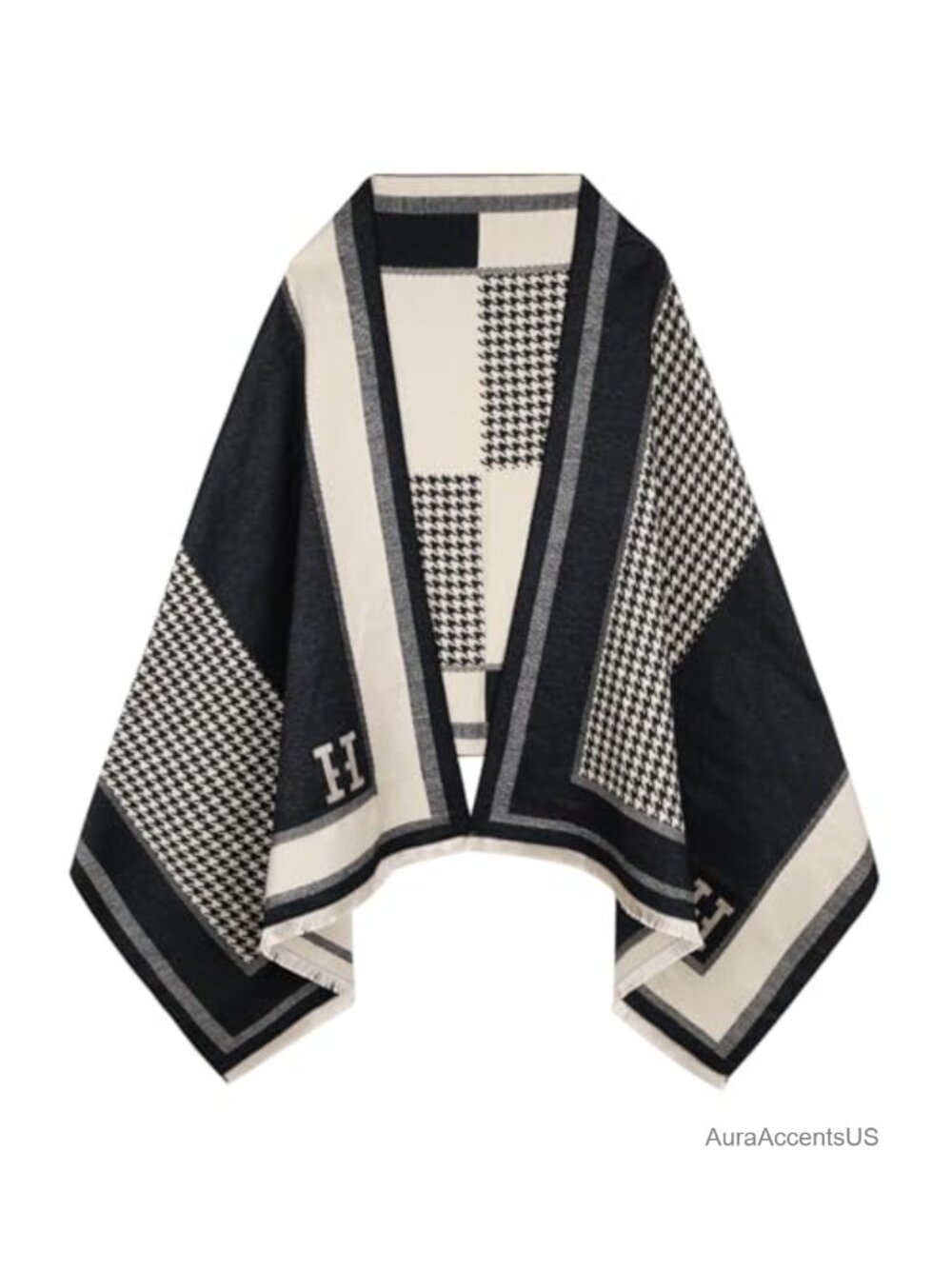 Women's Reversible Pashmina Shawl Wrap Silky Evening Blanket Poncho Cape